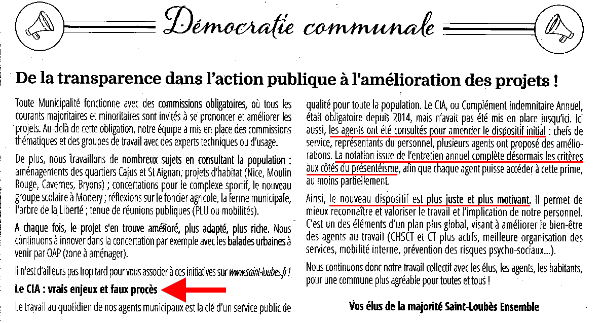 Extrait du bulletin municipal de Saint-Loubès n°49